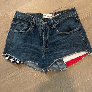 Levi's Vintage High Waisted Shorts - American Flag Patchwork